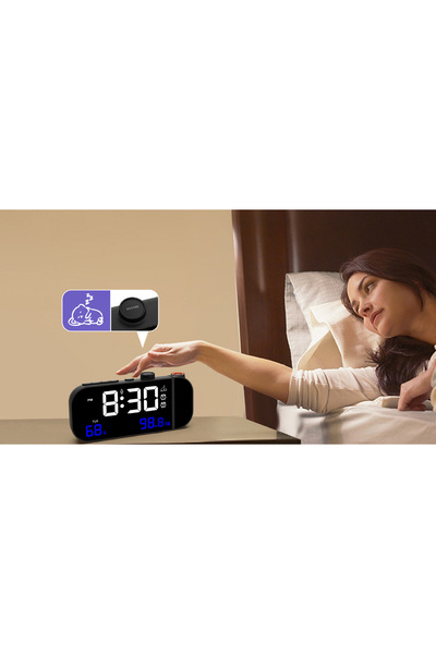 Zilvana Masaüstü Dijital Alarm Saat Çift Alarm, Termometre & FM Radyo Özellikli