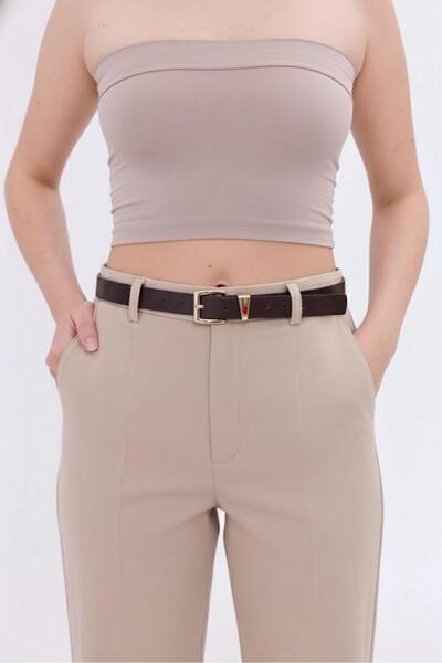 Mynoa Brown/Gold Buckle Women's Belt, Jacket Belt, Trouser Belt,