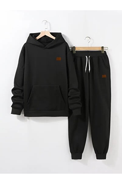 Massgai Unisex Printed Hooded Oversized Bottom-Top Set Jogger Cotton Tracksuit Set