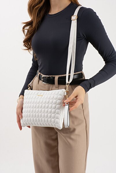 RKY SERENITY Sanmorris Women's Faux Leather Mosaic Pattern Adjustable Crossbody and Hand Strap Portfolio, Clutch Bag