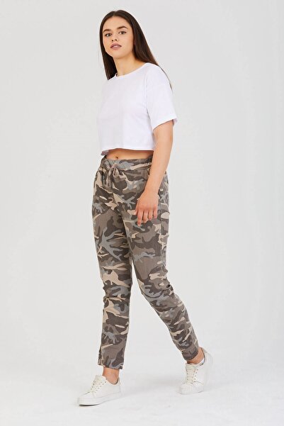 della moor Women's Mink Italian Camouflage Pattern Lycra Pants