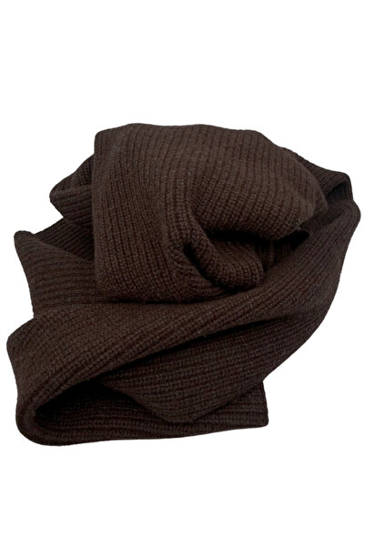 Sofist İstanbul Brown 100% Merino Wool Oversized Plain Knit Long and Wide Unisex Thick Scarf Shawl