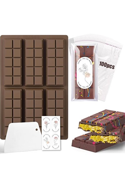 DUBAİ Silicone Mold Set for Chocolate Bars - 6 Bars (26 x 17 cm)