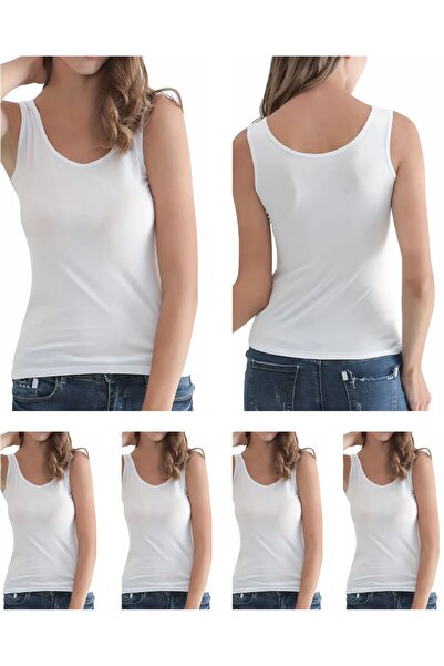 Özten 6-Pack Economical Pack 100% Cotton Ribbed Wide Strap Women's Tank Top Ozt6511