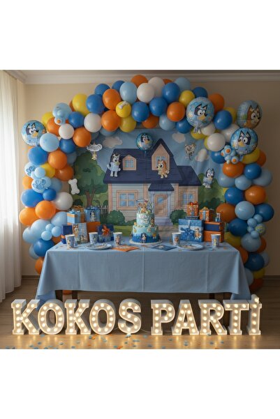 Kokoş Parti Bluey Temalı Doğum Günü Balon Seti 50 Adet – Parti Süsleri