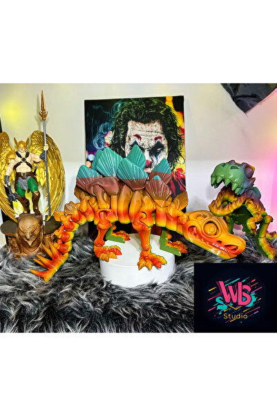 WLS studio Eklemli XXL Boy İskelet Dinazor Stegosaurus Oyuncak | Hareketli Pa...