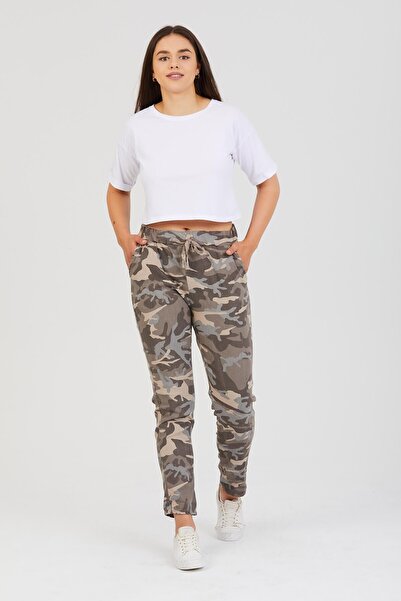 della moor Women's Mink Italian Camouflage Pattern Lycra Pants