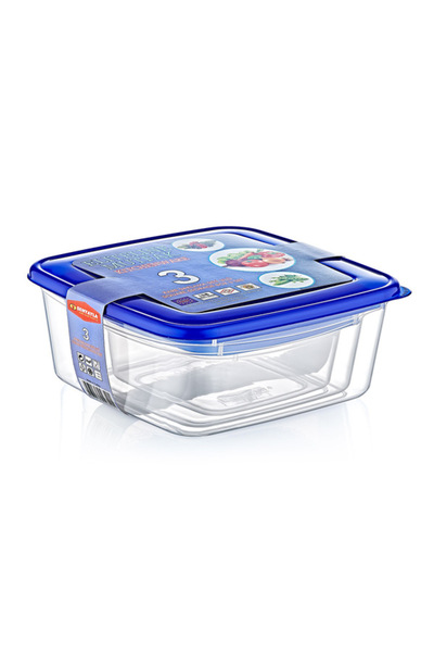 ZS DEMİR Set of 3 Square Storage Containers