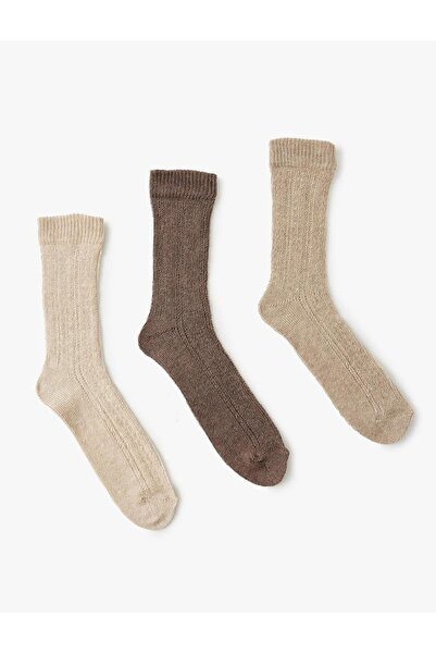 Koton Women's Socks Knitted Textured Multicolored (Aw 25)