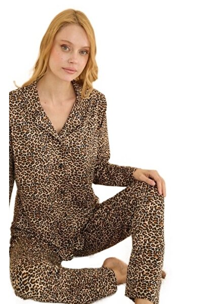 bipamuk Elange Women's Sandy Fabric Front Buttoned Pajama Set Anti-Sweat Flexible Stylish S/2Xl