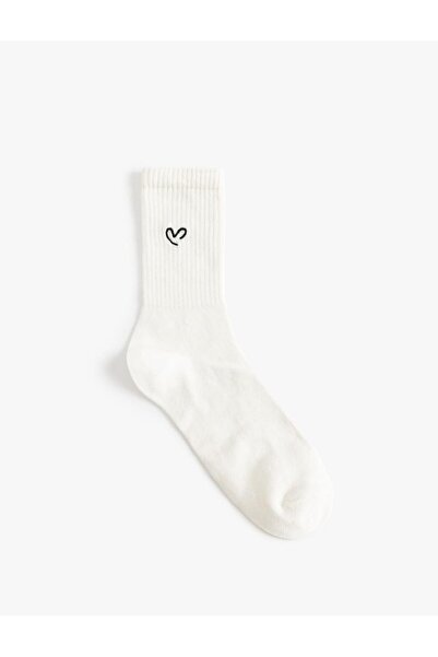 Koton Women's Socks with Heart Embroidery (Aw 25)
