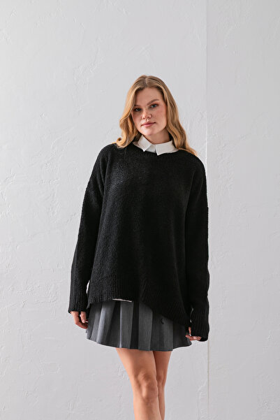 Wega Moda Crew Neck Oversize Boucle Knit Sweater - Comfortable and Stylish | Quality Knitwear | Trend Sweater