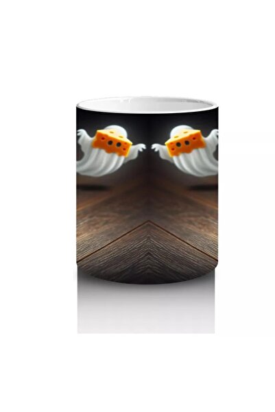 Luluyen Halloween with Skull Candlesticks and Gothic Candle Lights Printed Mug Cups