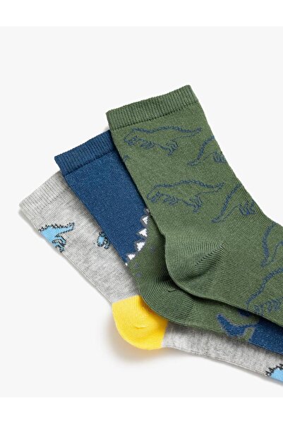 Koton Boy's 3-Piece Dinosaur Socks Set (Aw 25)