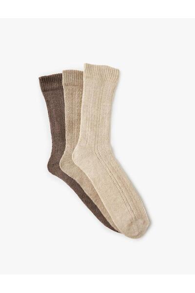 Koton Women's Socks Knitted Textured Multicolored (Aw 25)