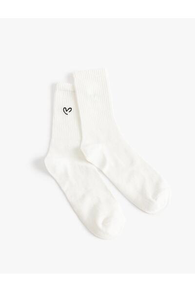 Koton Women's Socks with Heart Embroidery (Aw 25)