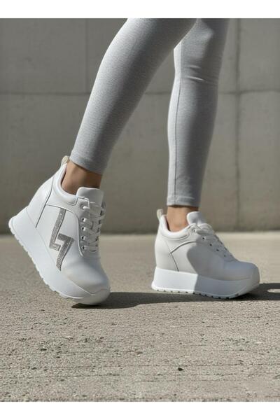 Modanizm Velenia White Hidden Heel Sneakers