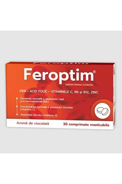 Other Feroptim cu aromă de ciocolată, 30 de comprimate masticabile, Zdrovit