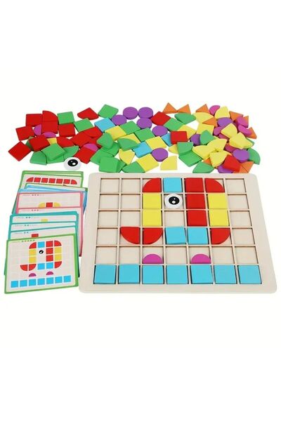 sallma 3D Wooden Mosaic Puzzle, 4 Levels of Difficulty, 120 Pieces