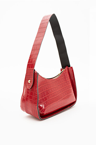 MY VİNTAGE Women's Crocodile Patterned Baguette Bag