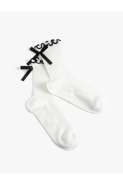 Koton Women's Bowknot Ruffled Socks (Aw 25)