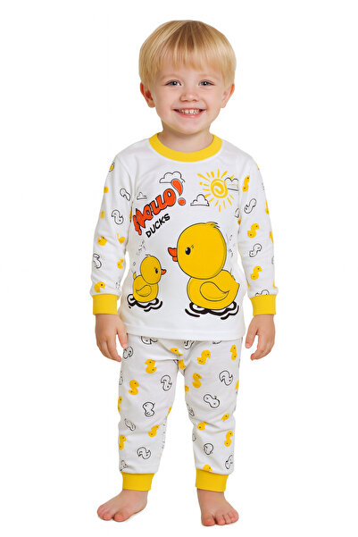 Bilge Trend Duck Patterned 100% Cotton Combed Children's Pajama Set