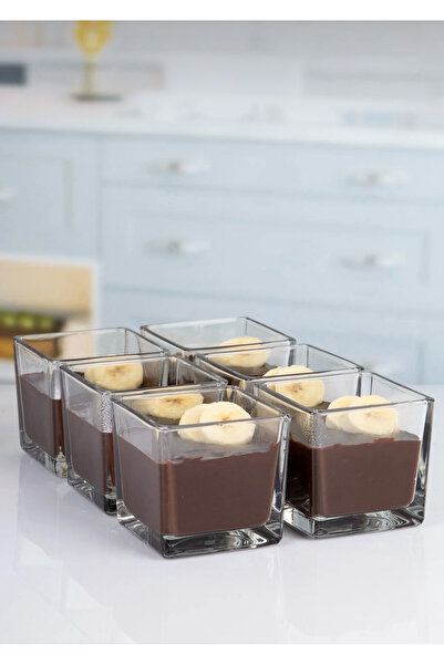 mafa home 6-Piece Square Magnolia Dessert Bowl Serving Presentation Cup Set Large Size