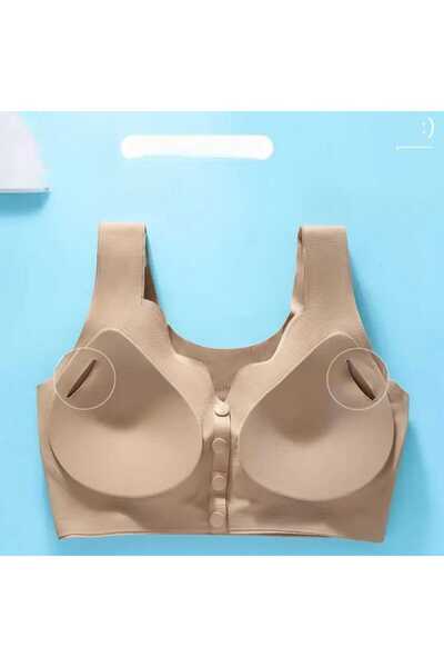 pae Bra with Front Snap Fasteners, Thick Straps, Stitch-Free Non-Marking, Comfortable, Everyday, Modern Ghost Laser Bra