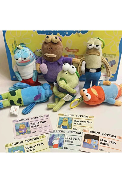 happystoretr Yeni Bikini bottom Arkadaşlar Serisi Kör Düz Balık Peluş Kolye B...