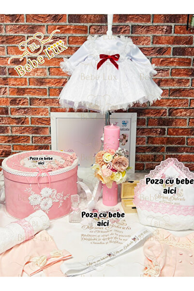 BEBELUX Personalized Baptism Set - Miruna - by - Hand-made baptismal outfits on order