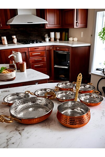 BARITCIOGLU Thick Copper Mini Saucepan Saucepan Set of 8