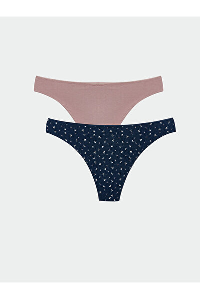 LC Waikiki Navy Blue Floral Brazilian Panties 2-Pack