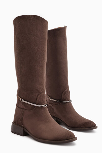 Limoya Zeina Brown Suede Buckle Women's Boots