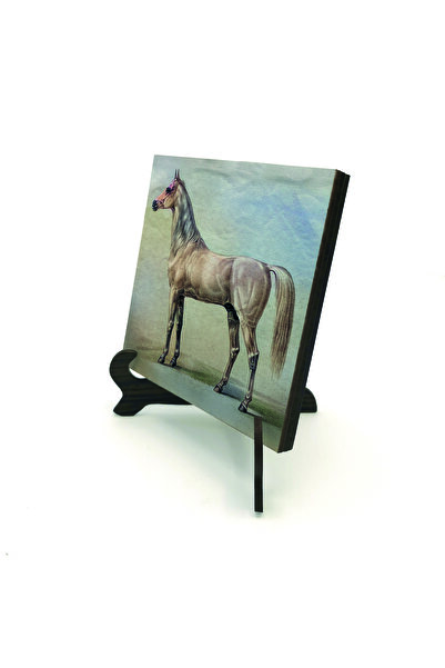 Sadrazam Suport de masă din lemn MDF cu desen de cal cu imprimeu 10cm x 10cm ...