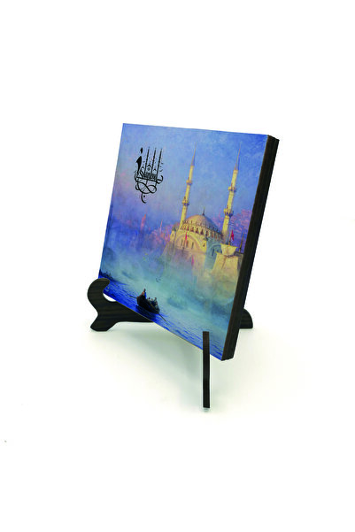 Sadrazam Peisajul Tophane din Istanbul (1884, AivazovskI) Ba cu imprimeu suport de masă din lemn MDF 10cm x 10cm |   1G-Tphne1