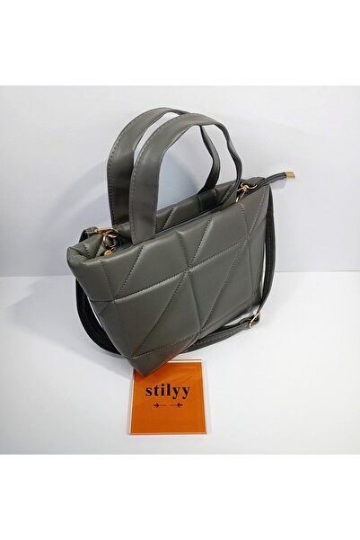 stilyy Gray Quilted Pouf Women's Bag