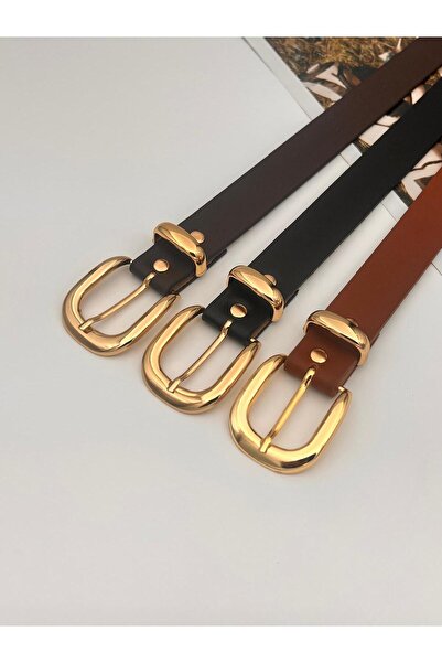 Mynoa Set of 3/Gold Bridge Buckle Women's Belt, Jacket Belt, Trouser Belt.