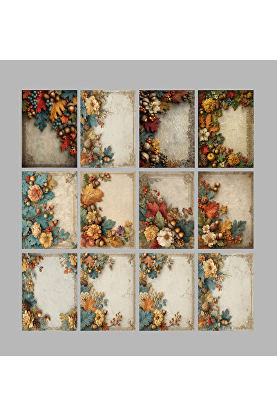 TELLGRAF Autumn Themed Letter Paper (15X21 cm - A5 13 Pieces)
