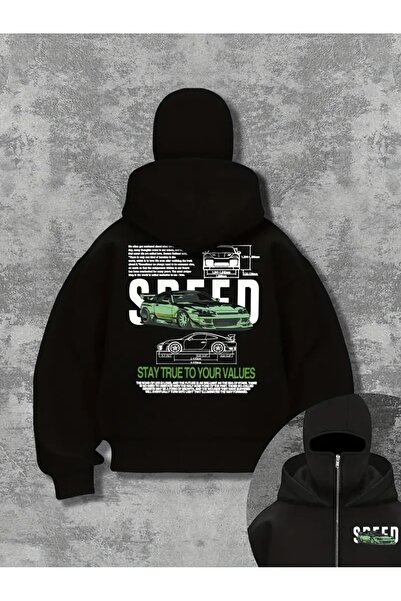 LAYORA Loose Fit Zip up Sweatshirt for Streetwear