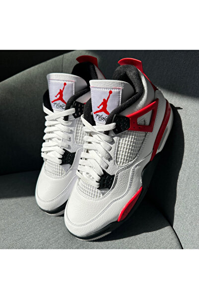 JORDAN Men's Air 4 Red Cement Red-White Sports Shoes