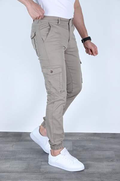sports here Λινό Cargo Εποχιακό Παντελόνι με Ελαστική Τσέπη