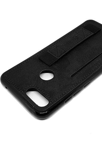 Other Xiaomi Redmi 6 & Redmi 6A Texture Cloth Back Cover With Holder & Card Pocket - Black