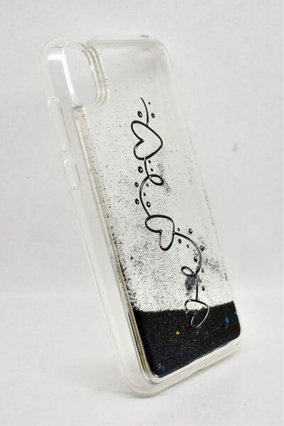 Generic Glitter Liquid Personalised Clear Silicone Gel TPU Shockproof Phone Cover for Huawei Y5 2019 (Black)