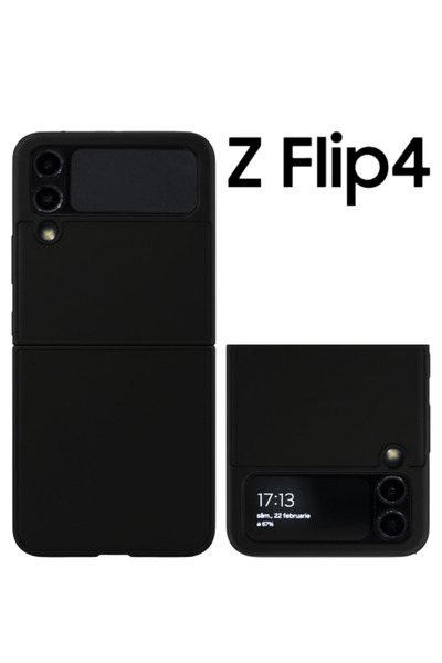 OEM Samsung Z Flip4 Case, Matte Black – 360° Full Protection, Ultra-Slim, Shockproof & Anti-