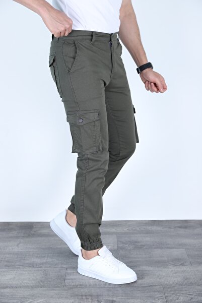 sports here Λινό Cargo Εποχιακό Παντελόνι με Ελαστική Τσέπη