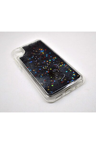 Generic Glitter Liquid Personalised Clear Silicone Gel TPU Shockproof Phone Cover for Huawei Y5 2019 (Black)