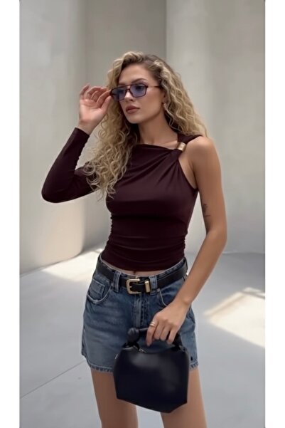 MİSTİX İSTANBUL TEK OMUZ TOKALI ŞIK ÜST BLUZ