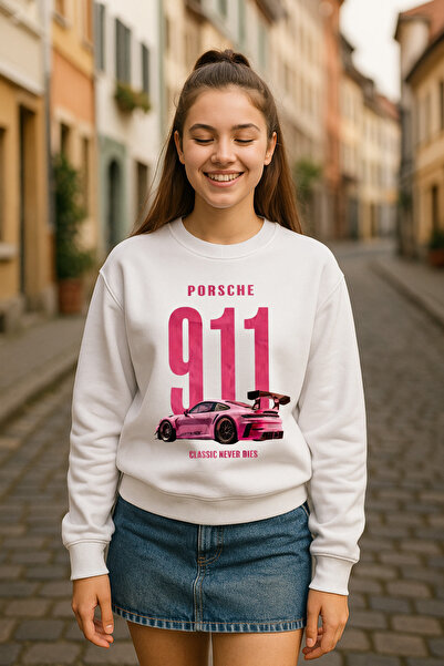 BLITZIST Porsche 911 Classic Never Dies Printed Youth Cut 3-Thread Crew Neck Sweatshirt (S/M- M/L)