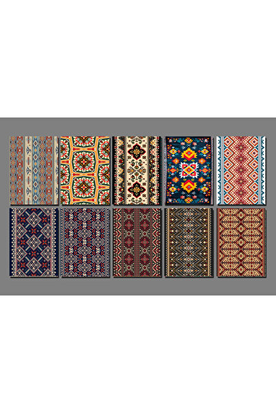 TELLGRAF مجموعة ورق سكرابوك لاصق بتصميم السجاد (A6 - 15×10 سم، 10 قطع)