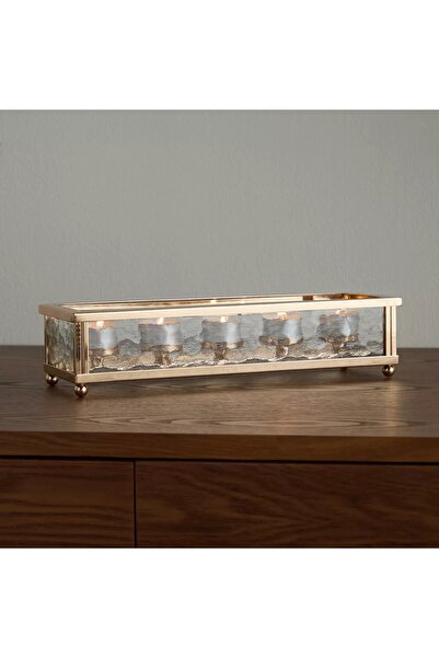 HOME AURAA حامل معدني مستطيل الشكل على شكل حرف T مقاس 32×8×10 سم